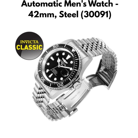 New Invicta Pro Diver Automatic Men's Watch - 42mm, Steel (30091) $350 - Picture 3 of 4